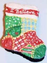 patchwork stocking brownie